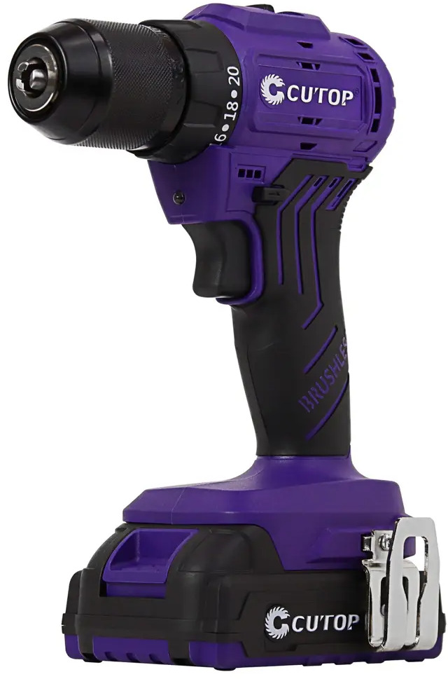 91719381 Дрель-шуруповерт аккумуляторная бесщеточная Cutop E-Profi CCD2012VK, 20 В Li-Ion 1x2 Ач STLM-0848616