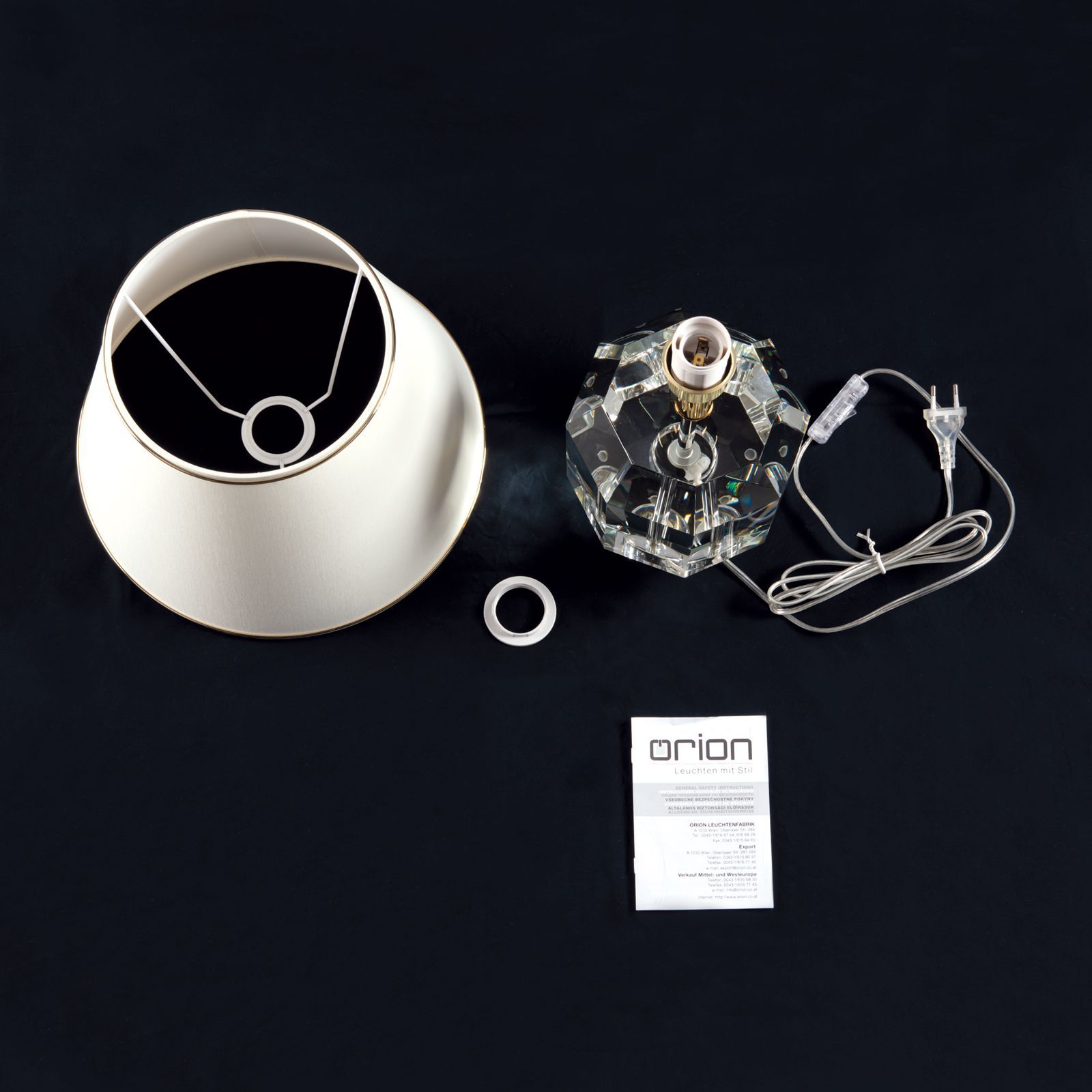 Настольная лампа из стекла и льна Orion Alexis ARCH-00078709 - Вид №6