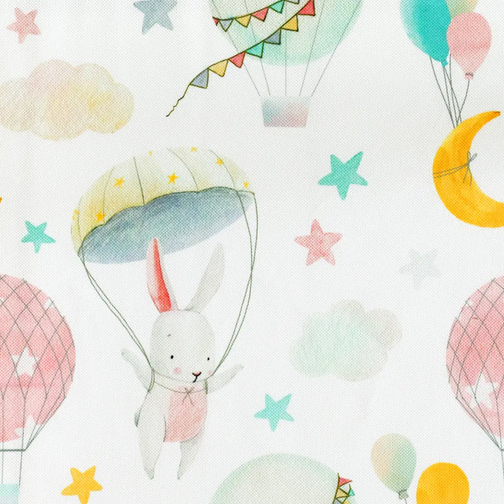 Ткань 1 м/п Зайчик и воздушный шар велюр 300 см цвет разноцветный GARDEN STLM-2024563 - Вид №2