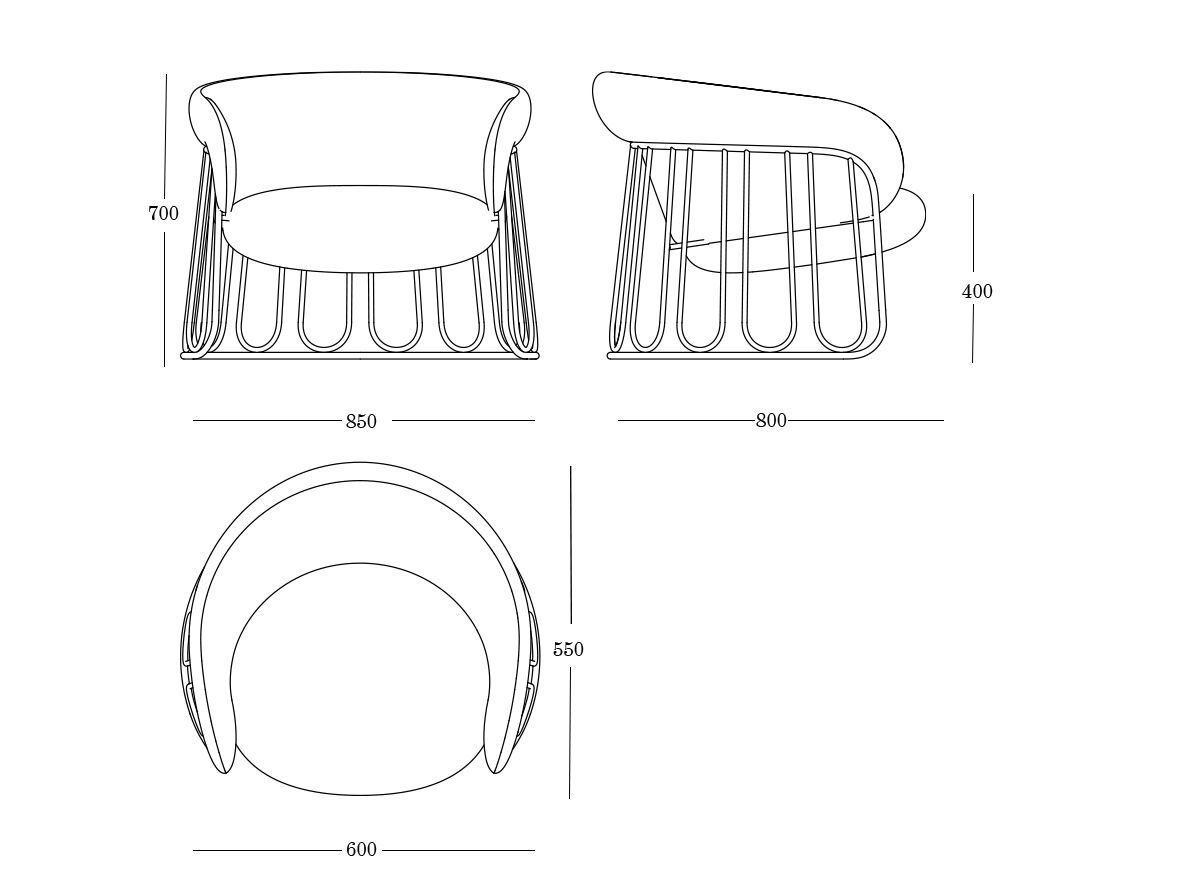 Ткань сани стул с подлокотниками ONDARRETA Ginger ARCH-00044766 - Вид №2