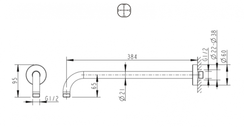 Настенный кронштейн для душа  D313C-1-RUS bravat  - Вид №1
