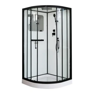90620049 Душевая кабина Ceruttispa Viva 91B 90x90см низкий поддон профиль черный стекло прозрачное STLM-1390995