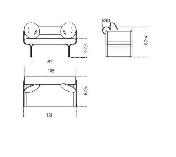 Кожаный диван Gallotti&Radice тычинки ARCH-00045294 - Вид №6