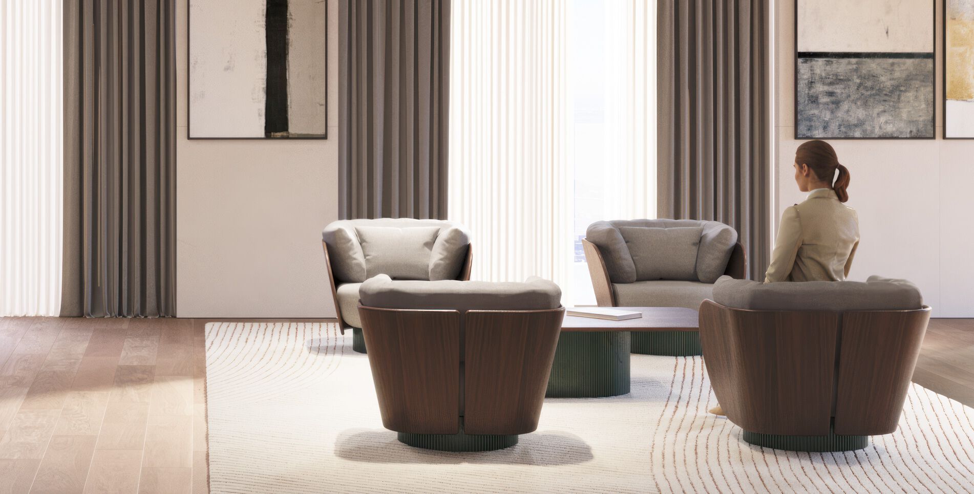 Ткань поворотный стул Punt Dune ARCH-00152561 - Вид №1