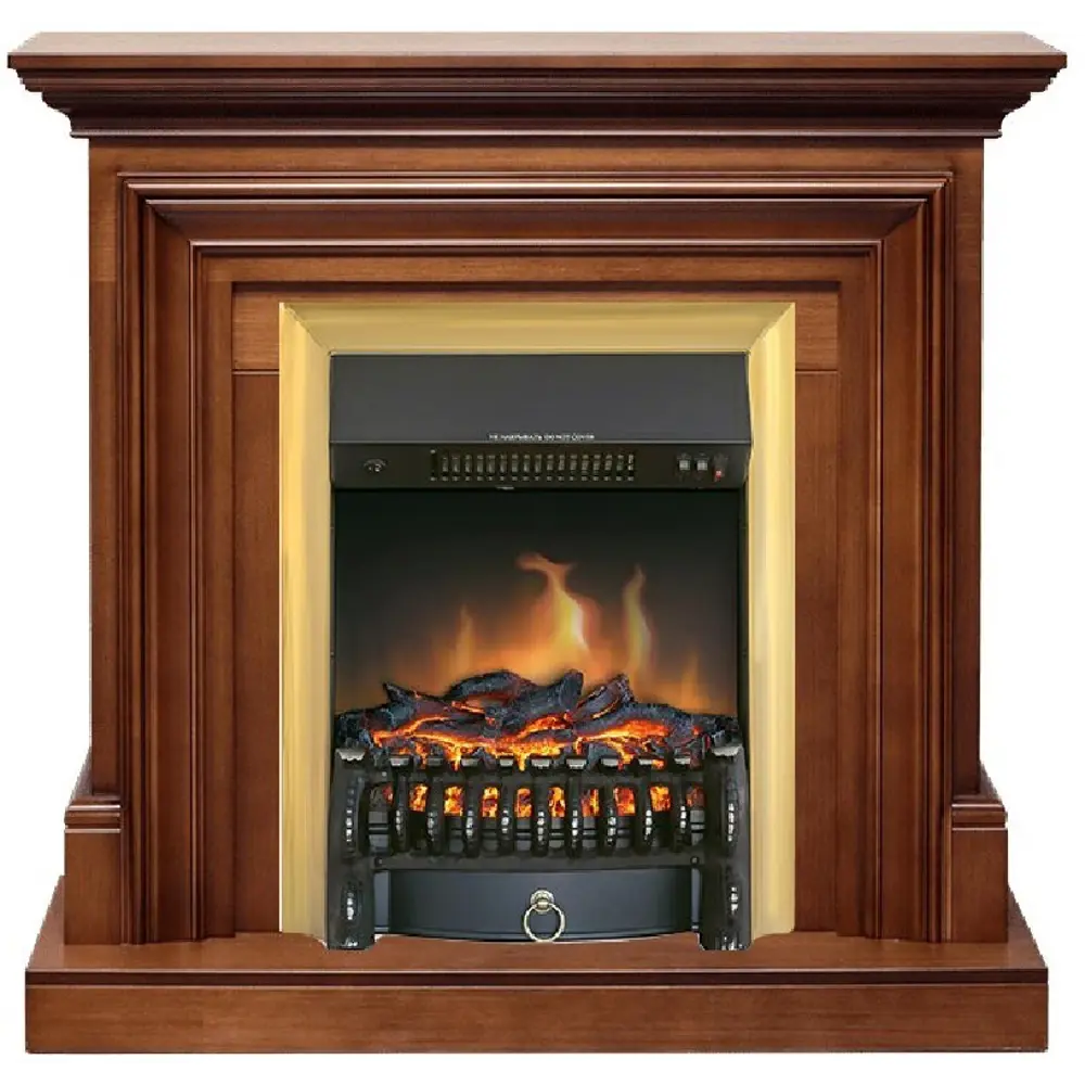 Каминокомплект Royal Flame Bradford STD Fobos FX Brass 1.5 кВт цвет орех 89396849 STLM-2020979 