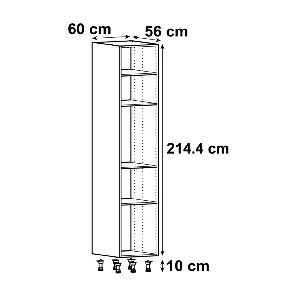 Колонка напольная Delinia ID 60x214.4x56 см, ЛДСП, цвет белый 82000325 STLM-2163910  - Вид №1