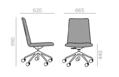 Вращающееся кресло с колесами Andreu World FLEX EXECUTIVE SI1857 ARCH-00125718 - Вид №5