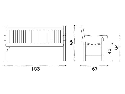 Садовая скамейка из тикового дерева с подлокотниками In Stock Ethimo ARCH-00028979 - Вид №4
