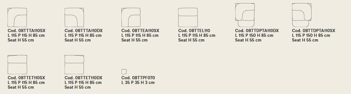 Модульный тканевый диван Tacchini BUTTER ARCH-00140653 - Вид №5