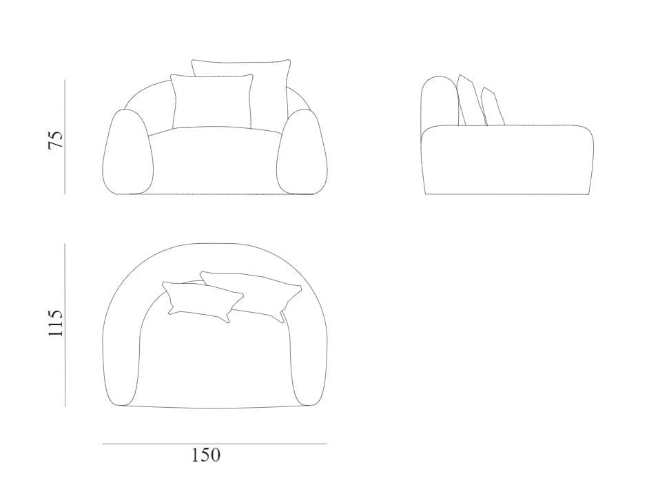 Тканевое садовое кресло с подлокотниками Exteta Палау ARCH-00129995 - Вид №3