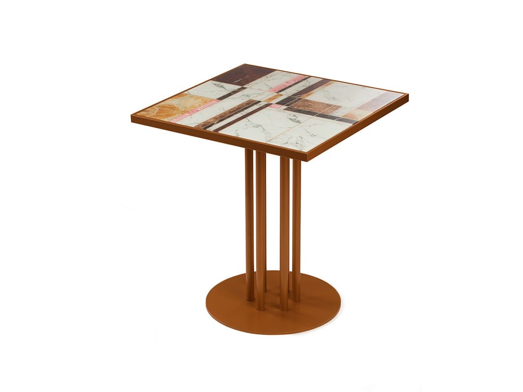 Квадратный стол из стекла и металла Mambo Unlimited Ideas PRAGA ARCH-00149242 - Вид №10