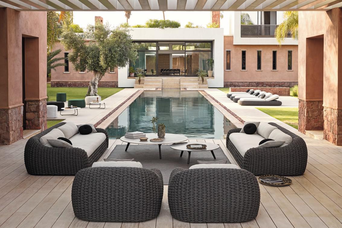 Лежак веревка 45мм антрацит Manutti Kobo MNST725 - Вид №14