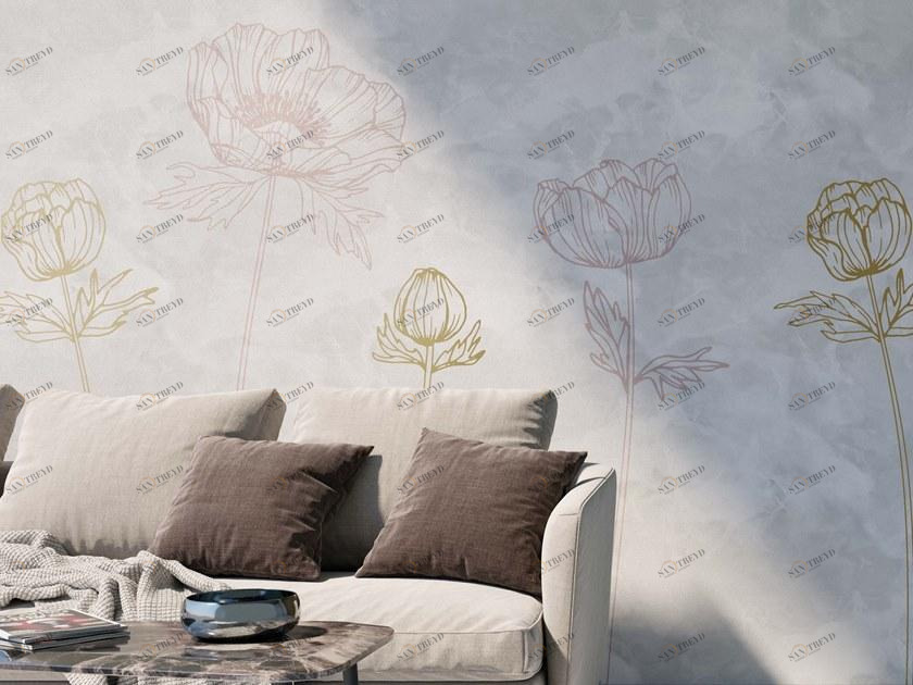 YO2 Металлические флизелиновые обои с цветочными мотивами Romantic traces sun-id-1371118