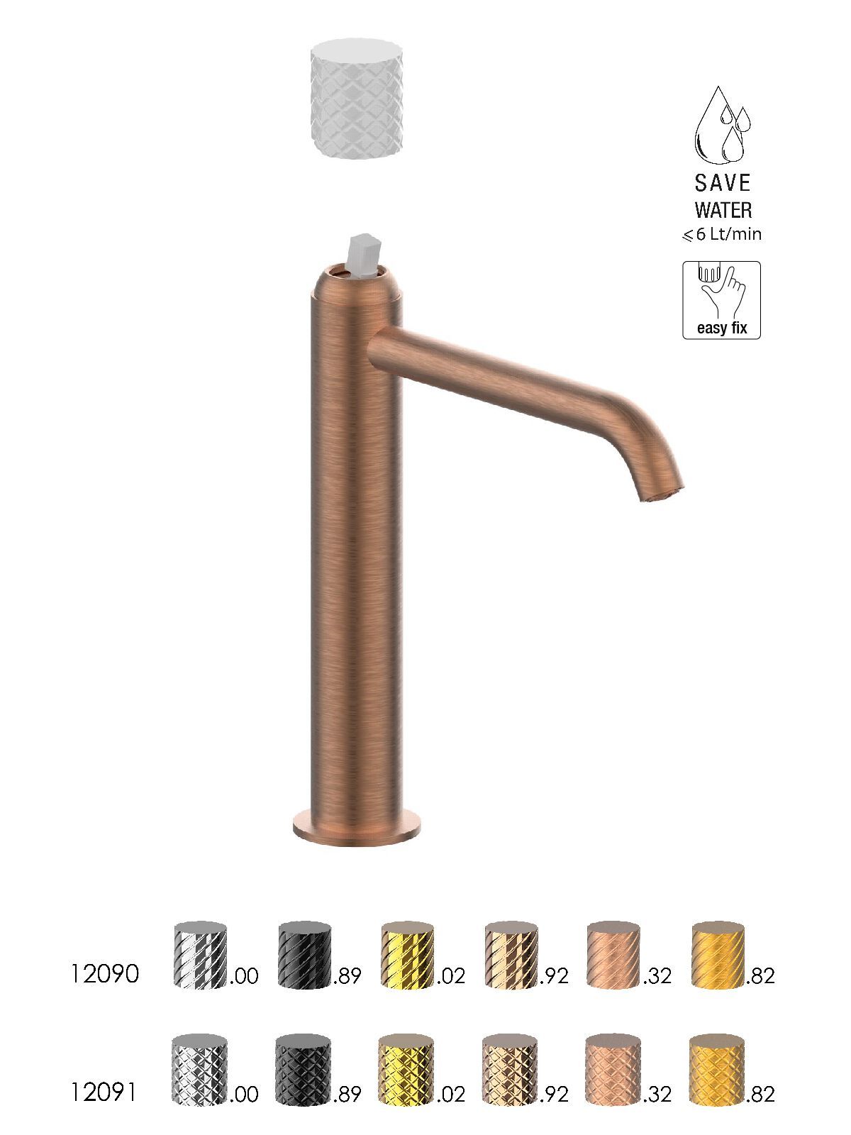 Смеситель для раковины высокого пола с ограничителем расхода Rubinetterie Frattini Pepe XLS ARCH-00125528 - Вид №13