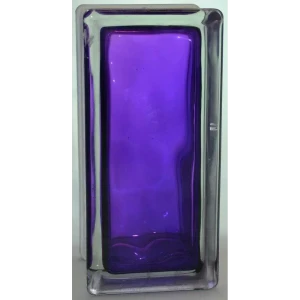 Стеклоблок Vitrablock Волна окрашенный внутри половинка цвет аметист