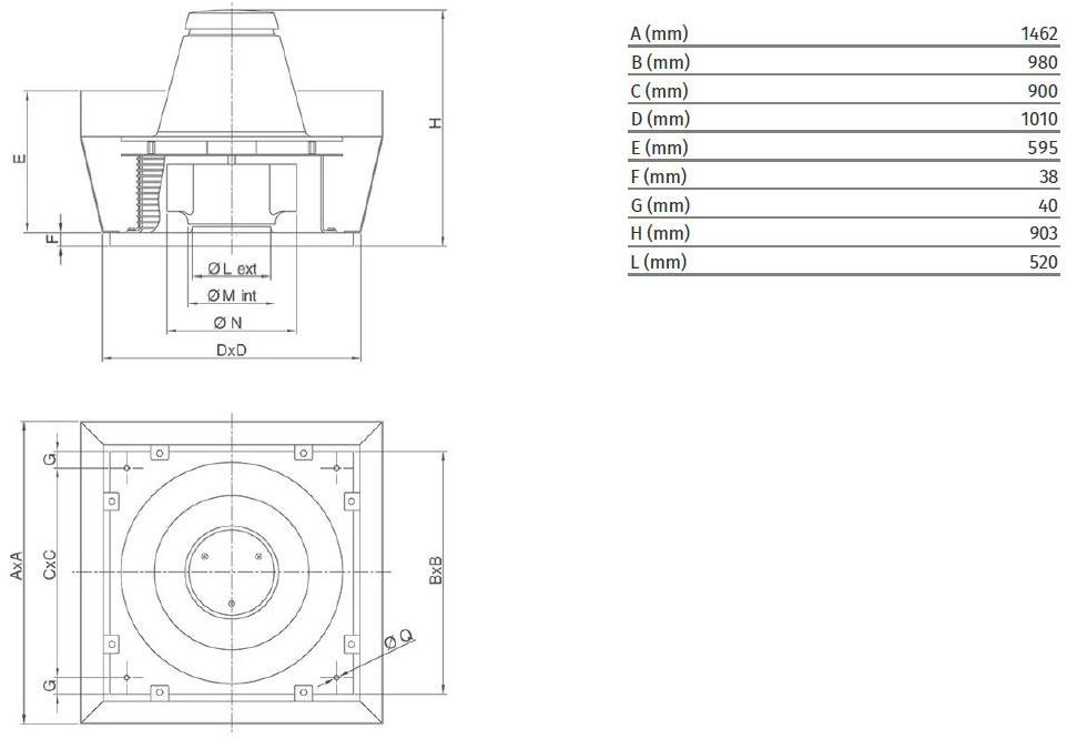 Vortice Центробежный крышный вентилятор с вертикальной разгрузкой Torrette tr-e-v 15194 - Вид №1
