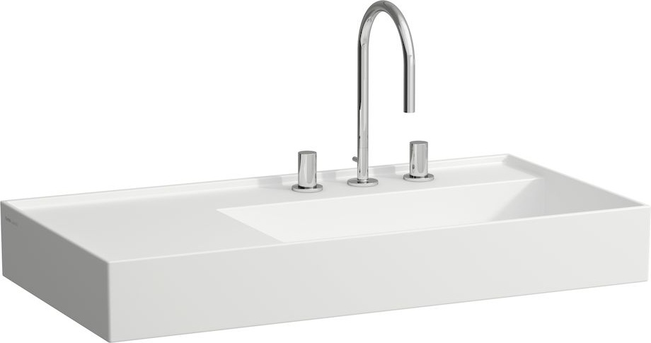 H8103390001121 Раковина с полочкой слева, со специальным скрытым сливом LAUFEN PRO - Вид №13