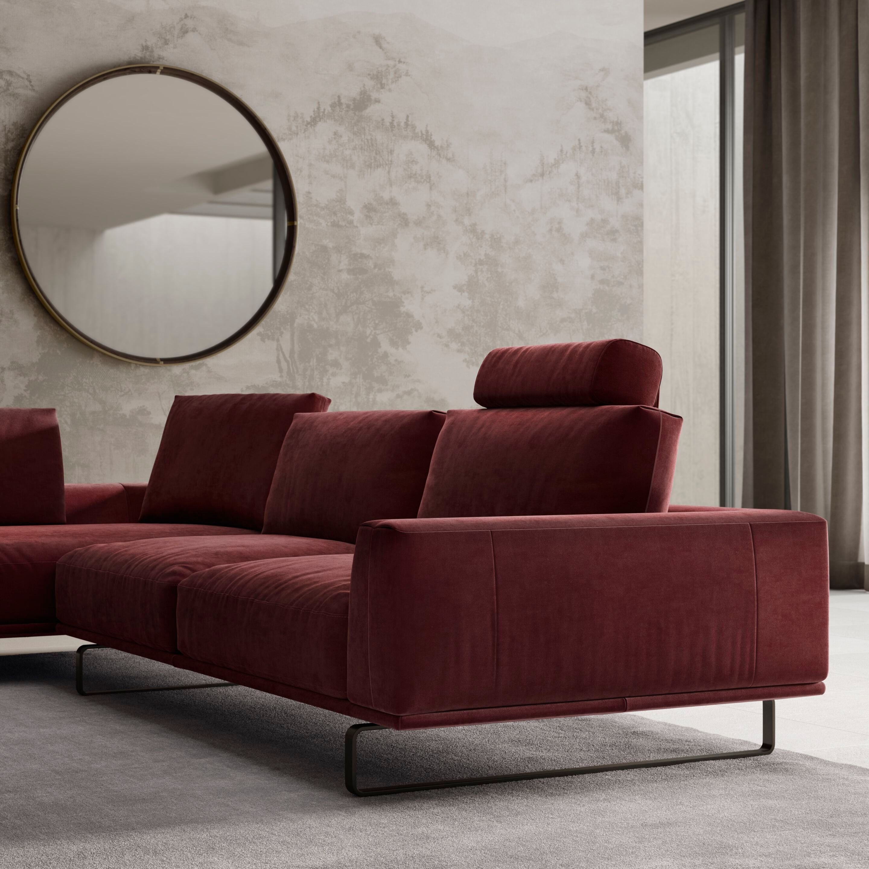 Угловой диван из ткани Natuzzi Italia время ARCH-00027189 - Вид №5