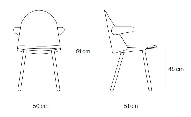 Деревянный стул с подлокотниками и встроенной подушкой TEULAT Uma ARCH-00123124 - Вид №27