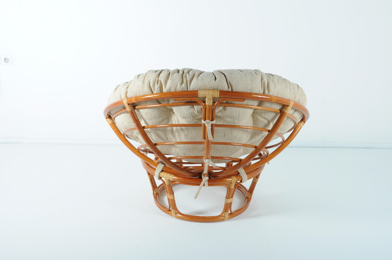 Кресло с подушкой коричневое из ротанга "Коньяк" Papasan 23/01 VINOTTI  00-3885505 Коричневый  - Вид №2