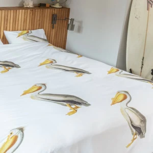 Детское постельное белье односпальное "Пеликан" 150х200 см SNURK  335468 Белый;желтый;серый