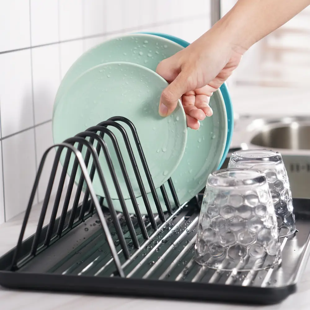 Сушилка для посуды KONSENSA 36x13x29 см одноуровневая металл цвет черный STLM-2068644 - Вид №9