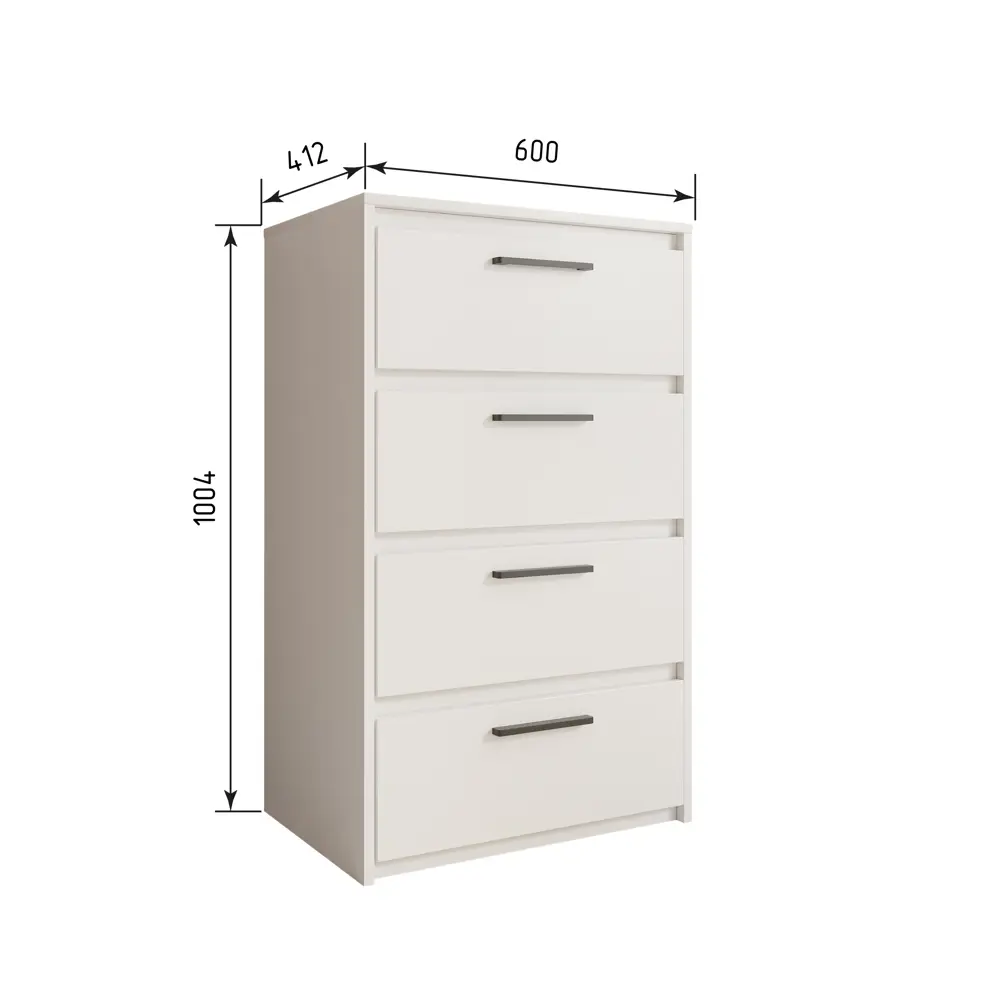 Комод ЛИОН белый с 4 ящиками - компактное хранение для спальни 89433652 Santreyd STLM-1581213 - Вид №7