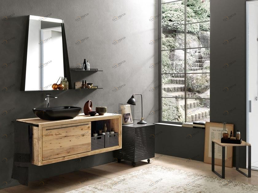 Archeda Тумба под умывальник из дерева с вешалкой для полотенец Wood sun-id-1429284