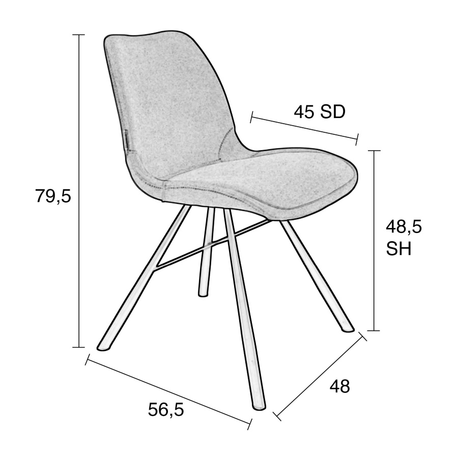 Стул Brent песочный Zuiver 1100299 - Вид №11