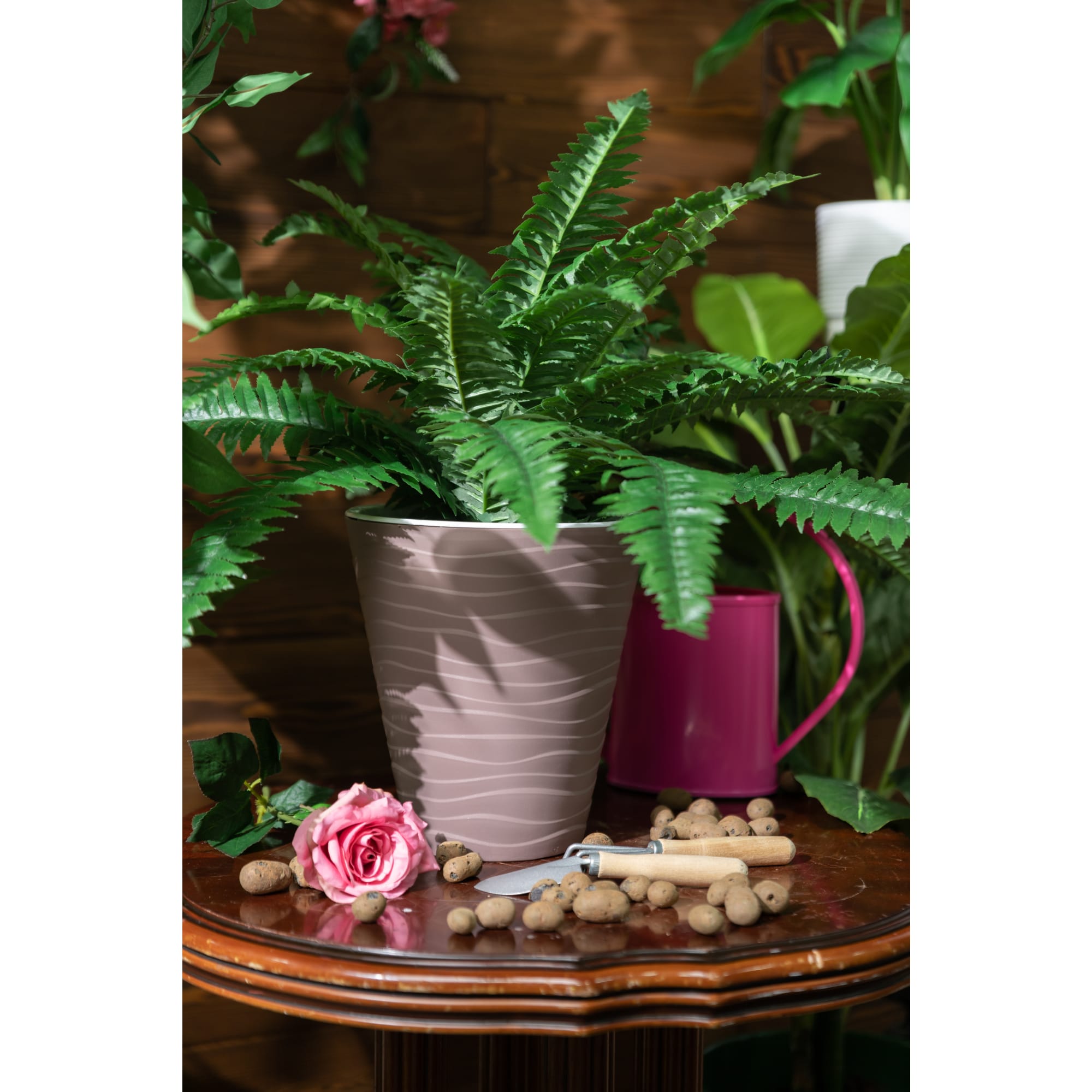 82095614 Горшок цветочный ø17 h20 см v2.8 л пластик коричневый Валенсия Santreyd - Вид №3