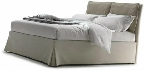 Flexstyle Двуспальная кровать из ткани с мягким изголовьем