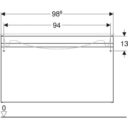 869558000 Шкафчик для встраиваемой раковины Geberit Renova Plan, с одним выдвижным и одним внутренним выдвижным ящиком Geberit  - Вид №28