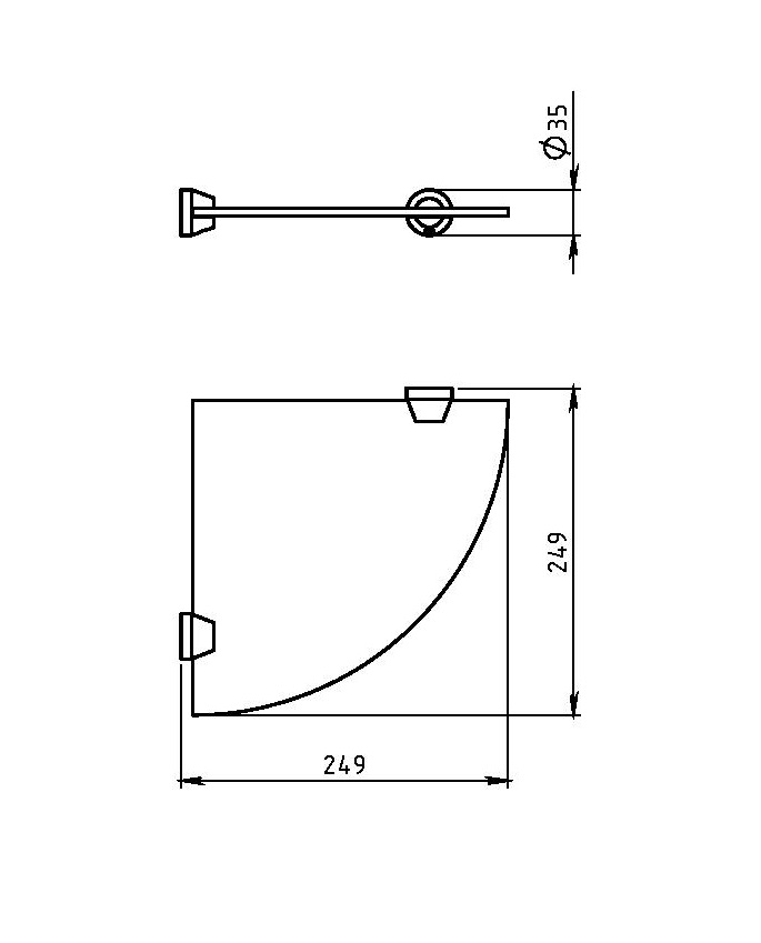 Угловая полка Novaservis Metalia 3 6335.0 хром 63350 - Вид №1