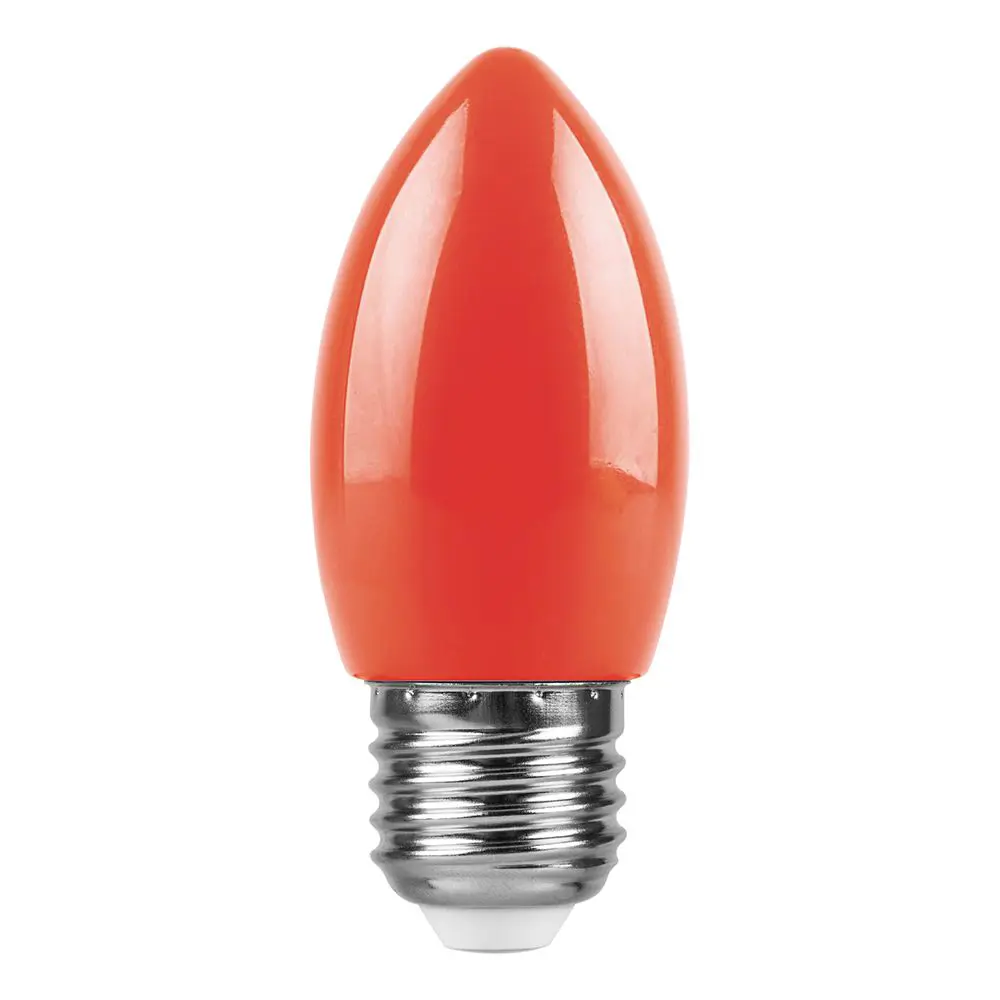 Лампа светодиодная Feron E27 LB-376 230 В 1 Вт свеча красный цвет света 85499837 STLM-2057299 
