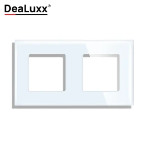 91704289 Рамка для розеток и выключателей Dealuxx 2 поста стекло цвет белый STLM-1112224