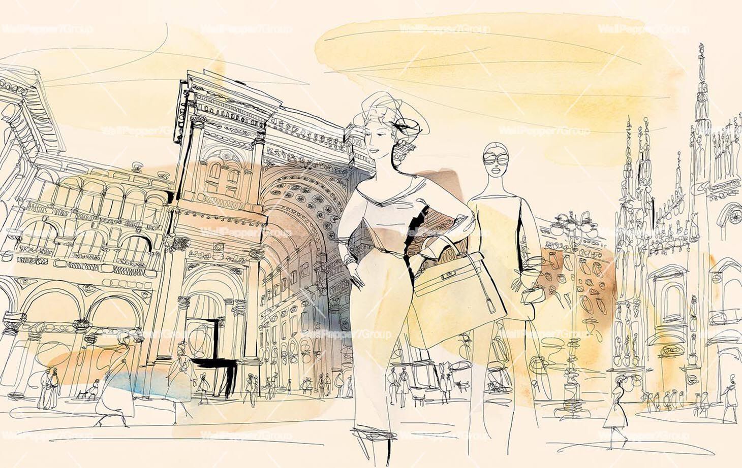 Carta da parati multicolor, PVC free, eco-friendly, lavabile WallPepper нюансы ARCH-00105974 - Вид №1