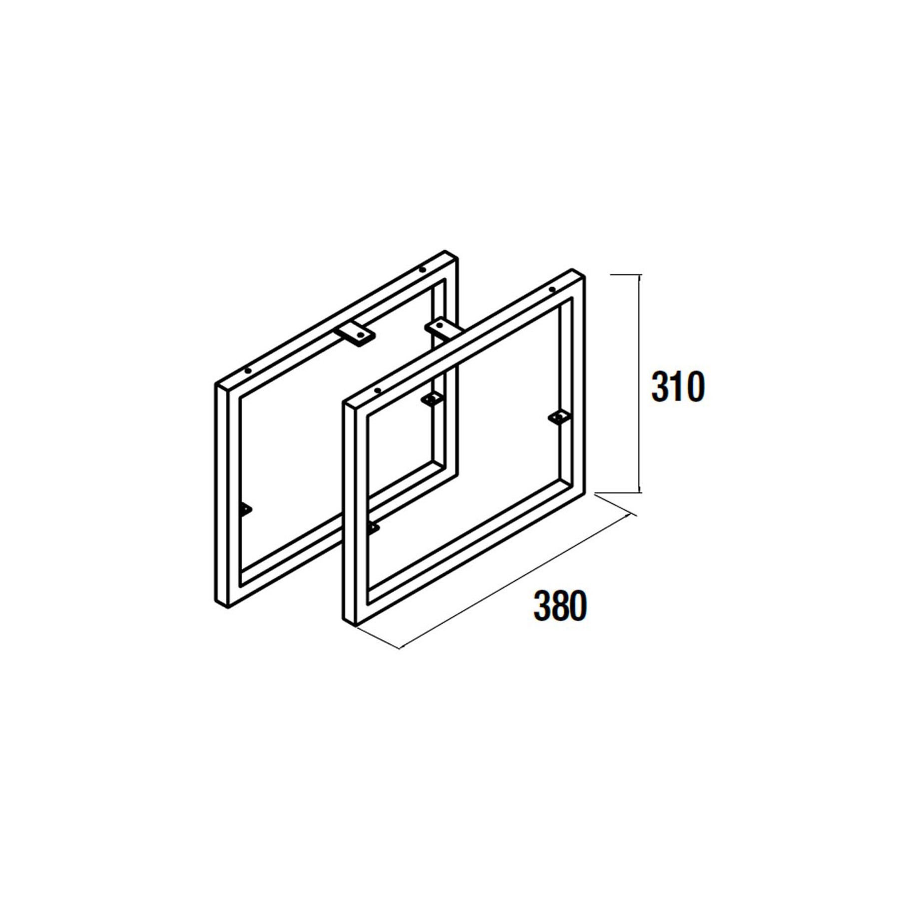 24346 SALGAR Комплект из 2 ножек АЛЬЯНС на глубину 40 ЧЕРНЫЙ 310 мм  - Вид №2