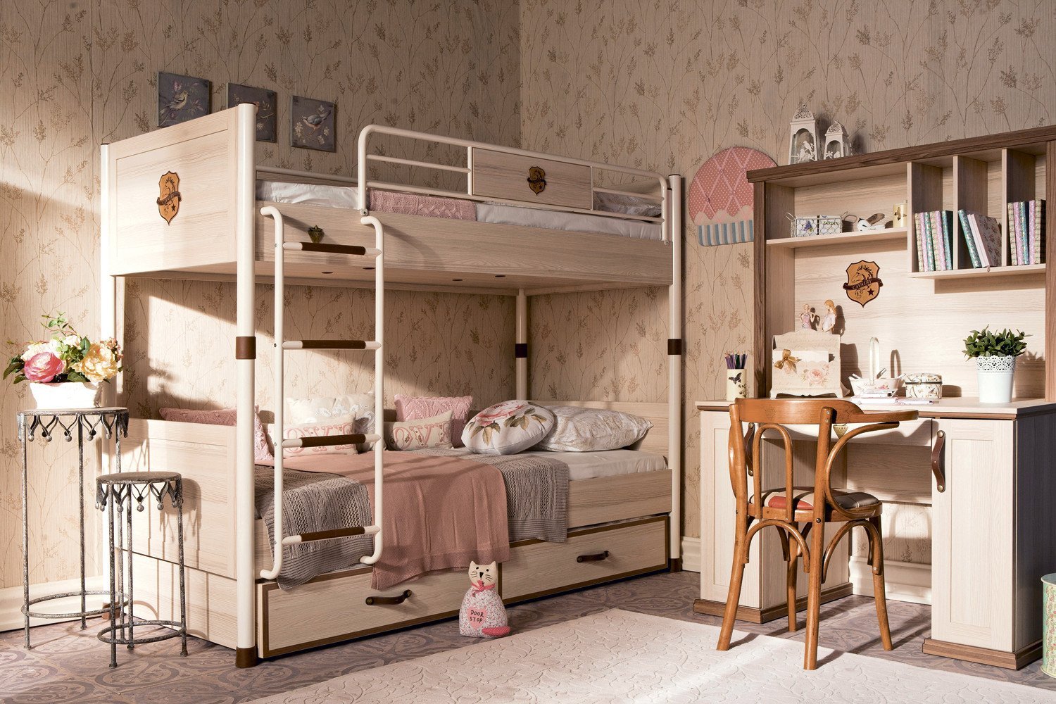 Письменный стол с ящиком и дверцами светлый орех 114 см ST Royal CILEK ROYAL 00-3832450 Бежевый Santreyd - Вид №5