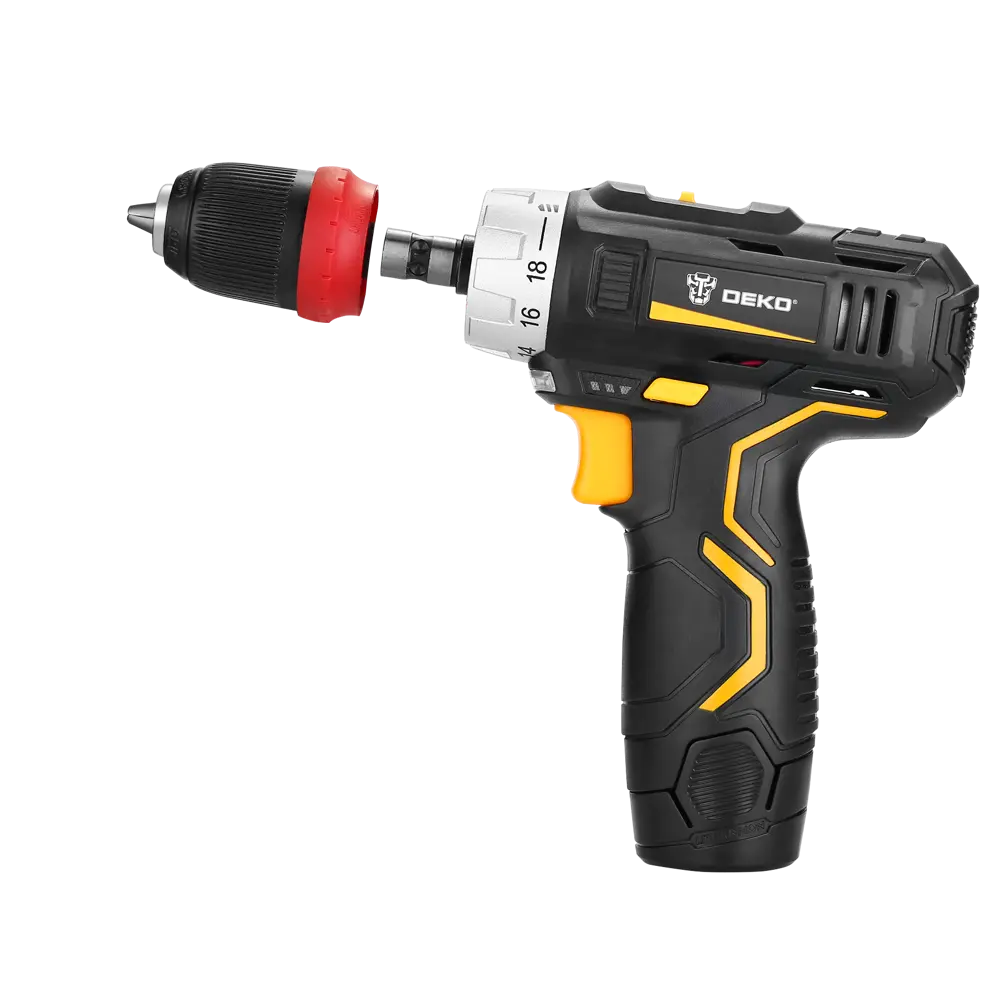 Дрель-шуруповерт аккумуляторная Deko GCD12DU3, 12 В Li-Ion 2x1.5 Ач 84407525 STLM-2188414  - Вид №6