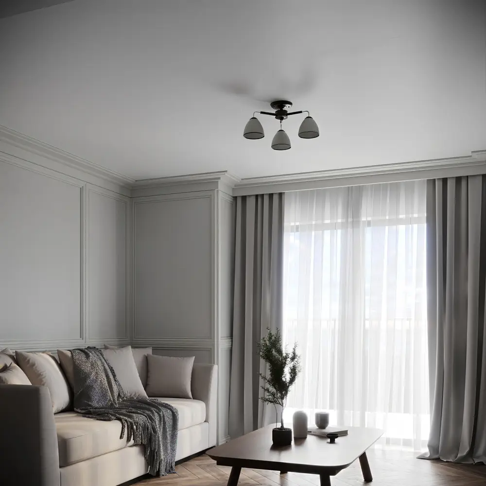 Люстра Inspire Poitiers с текстурными стеклянными плафонами, 3 лампы 85113380 STLM-0058957 - Вид №7