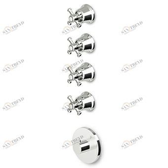 Z46662 - R97823 Встроенный термостатический смеситель для душа 1/2 "с 4-мя запорными кранами. Zucchetti Delfi 