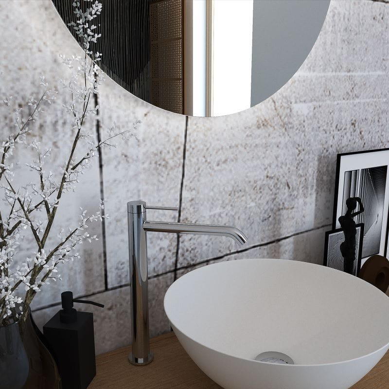 Хромированная латунь однорычажный высокий смеситель для раковины Ercos Viktor ARCH-00006074 - Вид №1