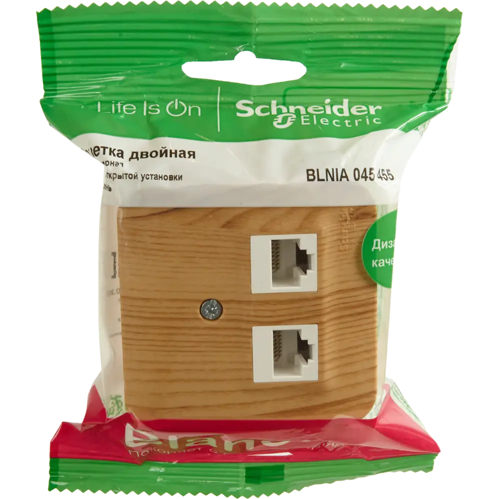 Розетка компьютерная двойная накладная Schneider Electric Blanca RJ45 UTP cat 5e без заземления цвет ясень 86720943 STLM-2009548 SYSTEME ELECTRIC - Вид №5