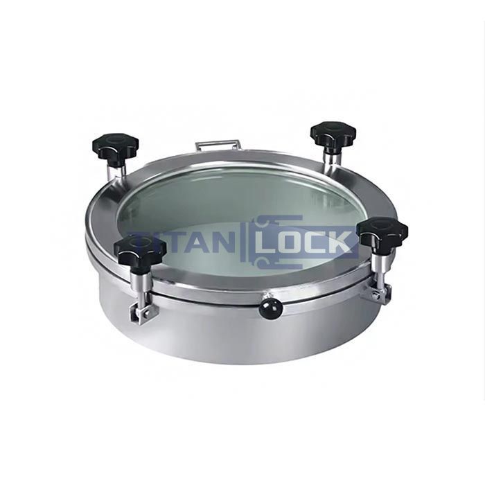 Люк круглый под давление нерж.304, DN400, стекл. крышка, TLTKGC400SP TITAN LOCK 
