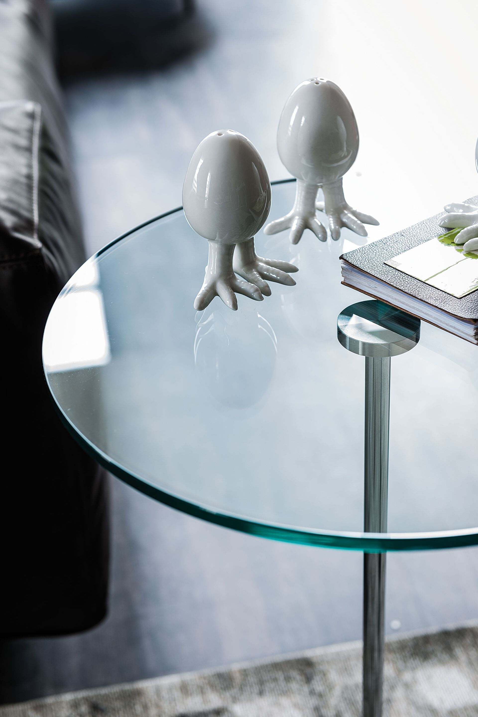 Круглый журнальный столик из нержавеющей стали и хрусталя Cattelan italia GLISS ARCH-00110301 - Вид №3