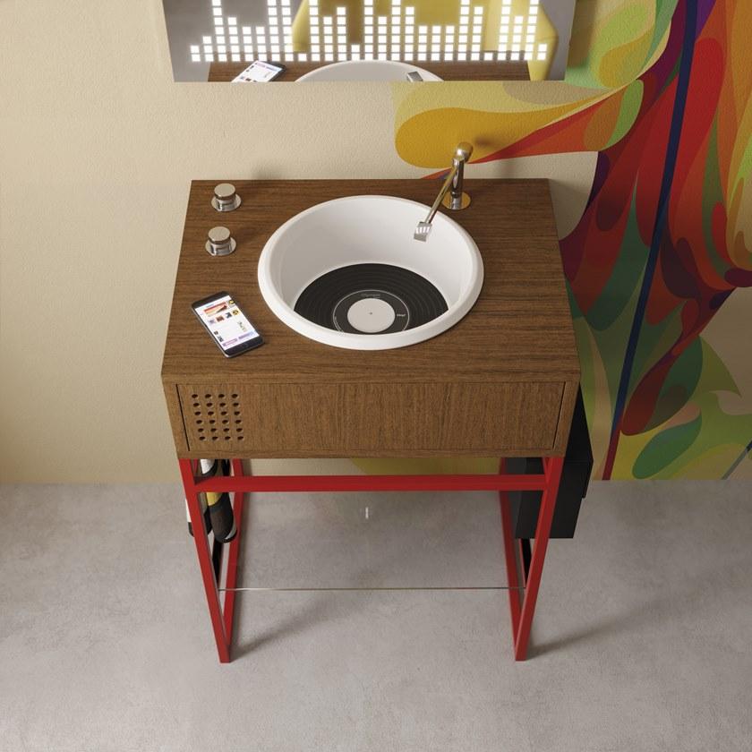 Olympia Ceramica Тумба под умывальник из железа с ящиками и полотенцесушителем Vinyl Vynilcom62 - Вид №4