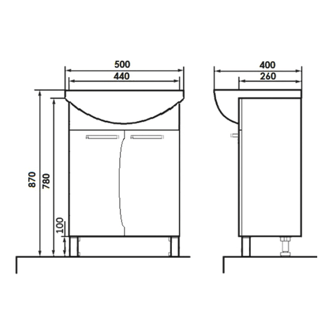 O-mebel напольная тумба Диана 50 Белый ORANGE sun-id-1517194 - Вид №3