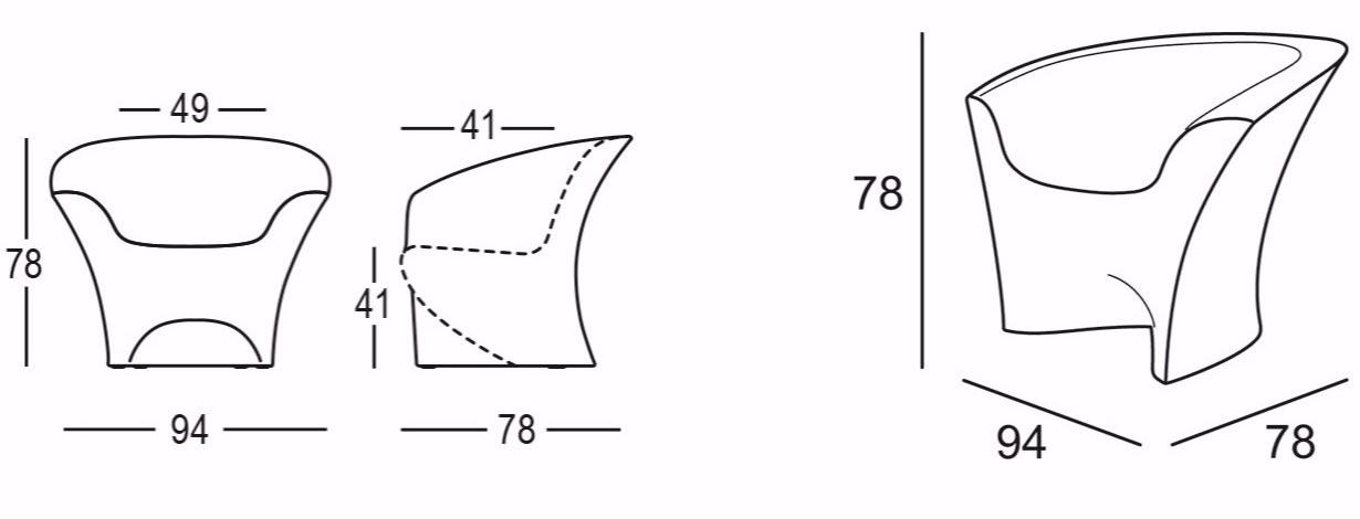 Plust Кресло из яркого полиэтилена с подлокотниками Ohla sun-id-1344896 - Вид №3