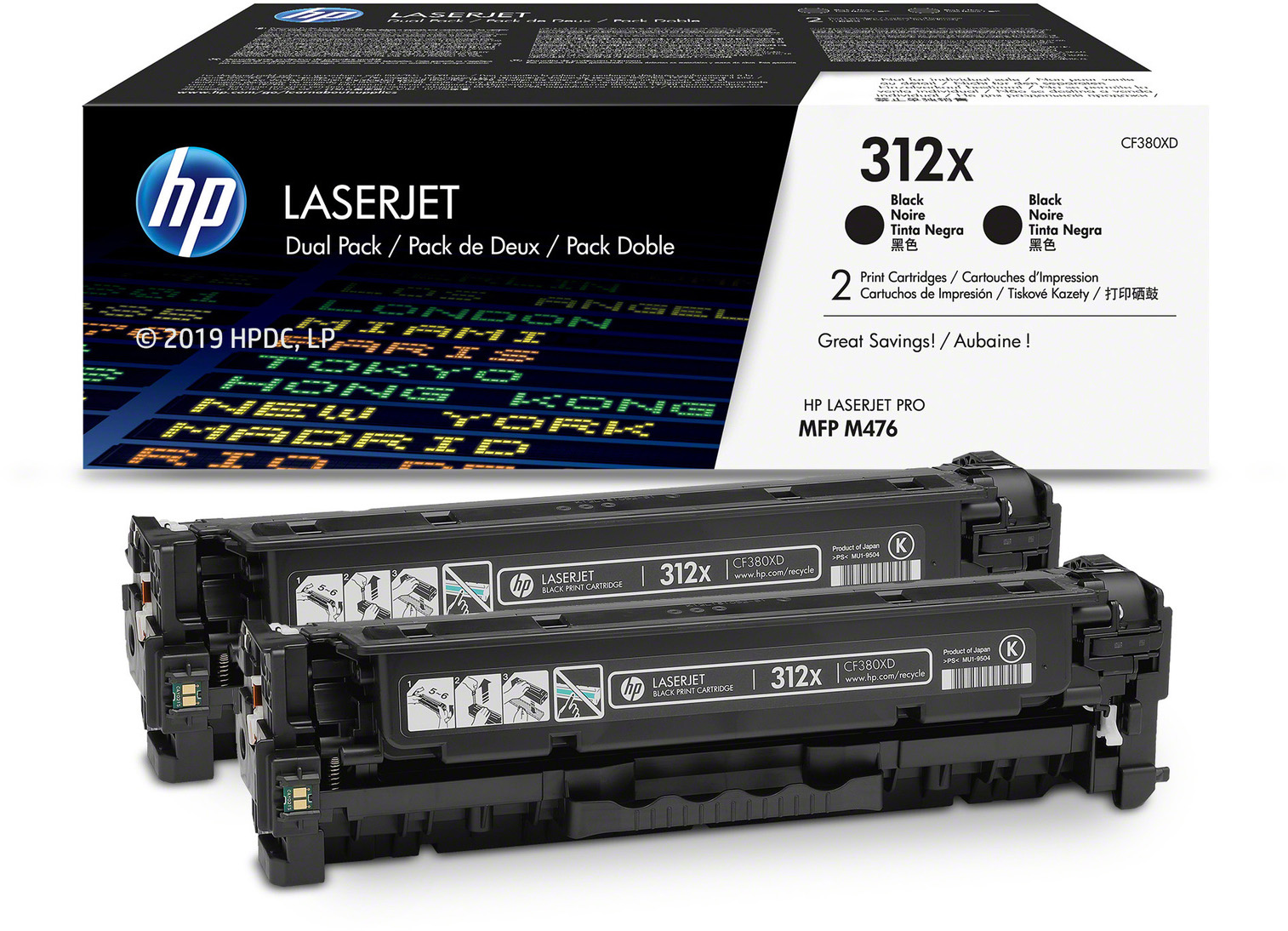 CF380XD 312x dual pack high yield black toner cartridge HP Santreyd  - Вид №1