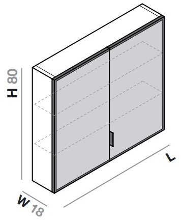 INBANI Подвесной шкаф для ванной из хрусталя с дверцами Strato sun-id-1397528 - Вид №2